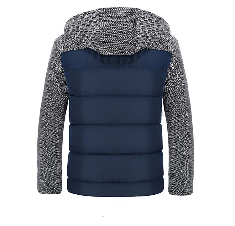 Men's Thick Cotton Jacket with Hood for Youth