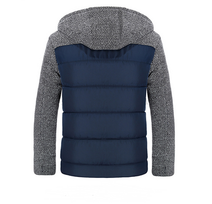 Men's Thick Cotton Jacket with Hood for Youth